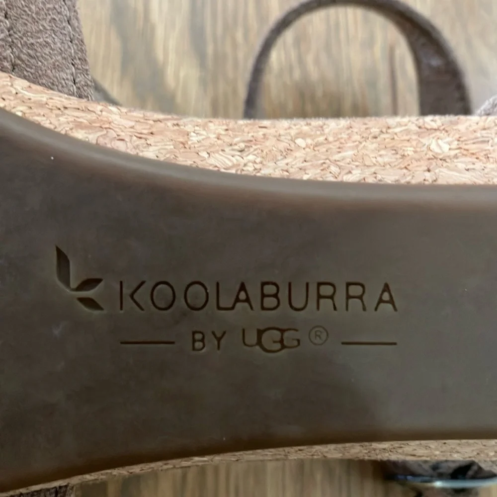 Koolaburra by Ugg Women's Light Brown Genuine Suede Brion Cork Wedge Sandals